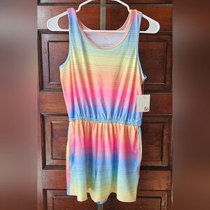 NWT, XL, 14, Girls Print Cut Out Romper - Multi